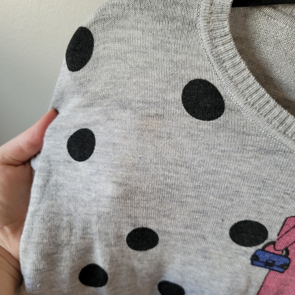Y2k polkadot art girl print sweater - Picture 5 of 10